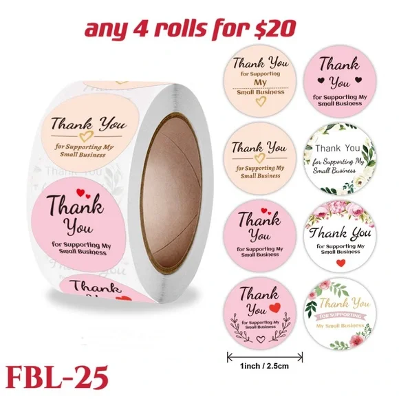 4 rolls of Thank you stickers-#FBL-20 - Picture 13 of 15